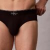 Cueca de cintura baixa em microfibra elástica com monograma gráfico Cueca de cintura baixa em microfibra elástica com monograma gráfico