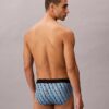 Cueca de cintura baixa em microfibra elástica com monograma gráfico Cueca de cintura baixa em microfibra elástica com monograma gráfico