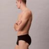 Cueca de cintura baixa em microfibra elástica com monograma gráfico Cueca de cintura baixa em microfibra elástica com monograma gráfico