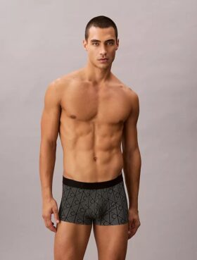 Cueca Low Rise Trunk com estampado preto CK Black Cueca Low Rise Trunk com estampado preto CK Black