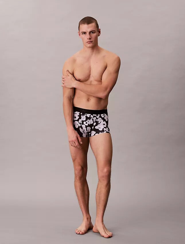 Cueca Low Rise Trunk com estampado preto CK Black Cueca Low Rise Trunk com estampado preto CK Black