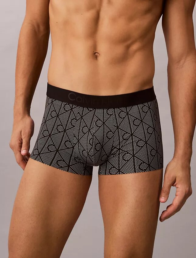 Cueca Low Rise Trunk com estampado preto CK Black Cueca Low Rise Trunk com estampado preto CK Black