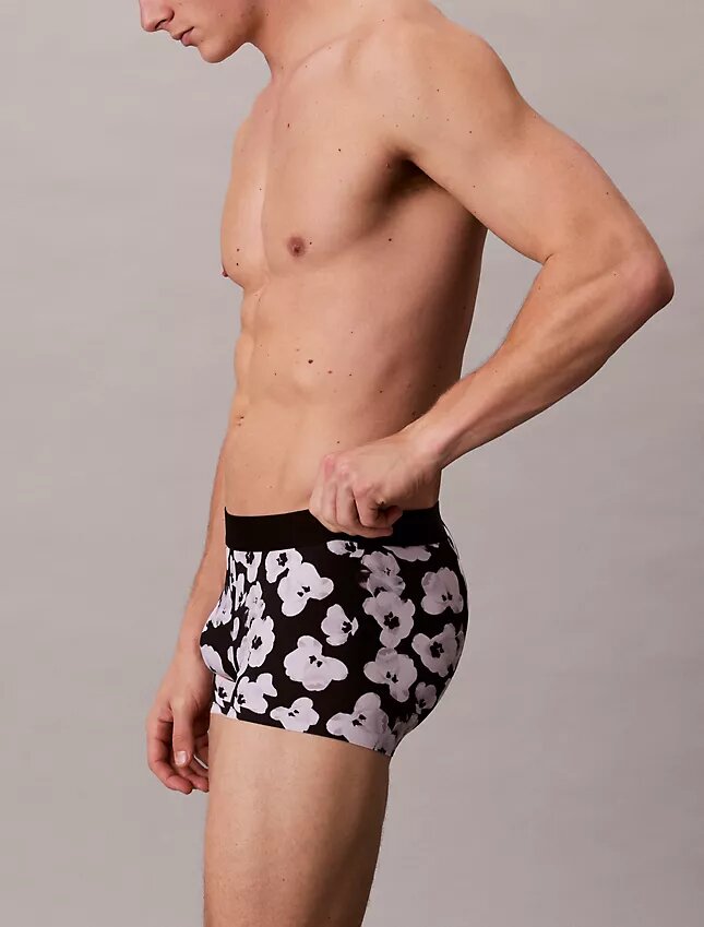 Cueca Low Rise Trunk com estampado preto CK Black Cueca Low Rise Trunk com estampado preto CK Black