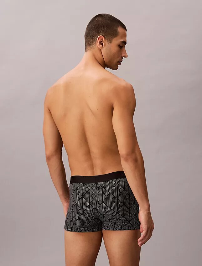 Cueca Low Rise Trunk com estampado preto CK Black Cueca Low Rise Trunk com estampado preto CK Black