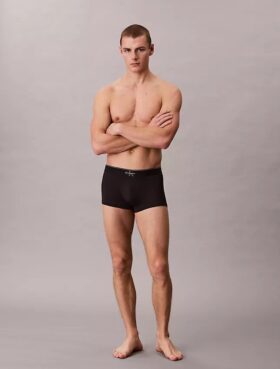 Cueca Low Rise Trunk em microfibra elástica com Monogram gráfico