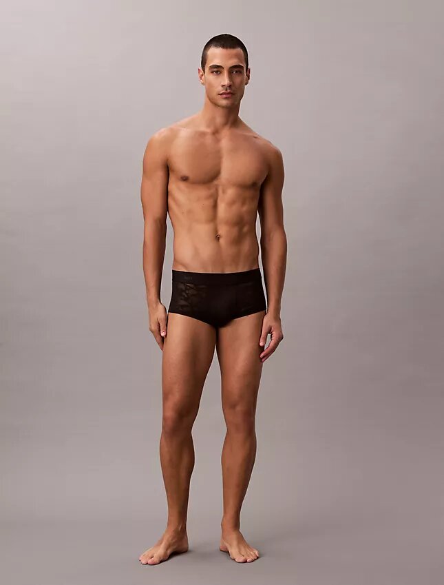 Cueca Low Rise Trunk em renda de microfibra Cueca Low Rise Trunk em renda de microfibra