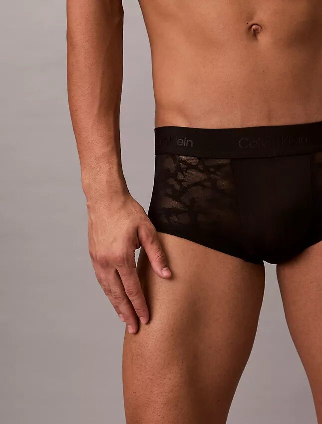 Cueca Low Rise Trunk em renda de microfibra Cueca Low Rise Trunk em renda de microfibra