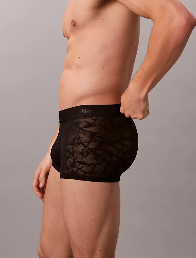 Cueca Low Rise Trunk em renda de microfibra Cueca Low Rise Trunk em renda de microfibra