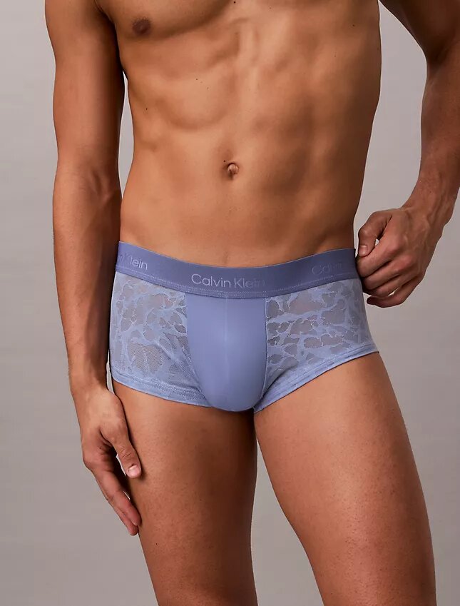 Cueca Low Rise Trunk em renda de microfibra Cueca Low Rise Trunk em renda de microfibra