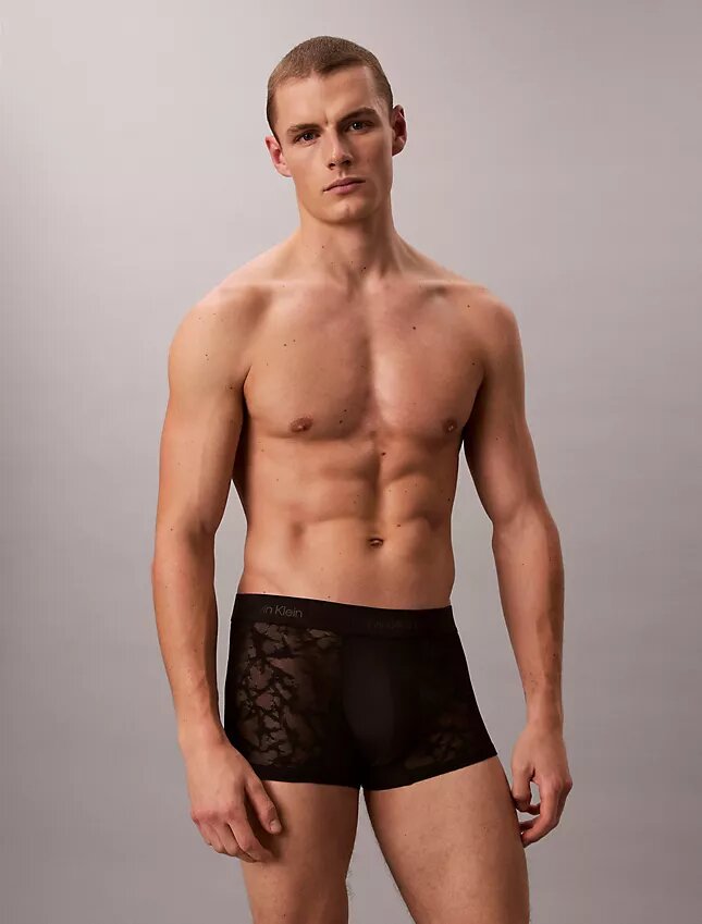 Cueca Low Rise Trunk em renda de microfibra Cueca Low Rise Trunk em renda de microfibra