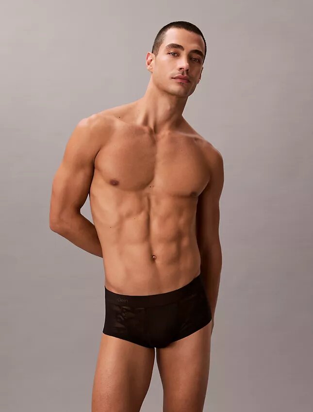 Cueca Low Rise Trunk em renda de microfibra Cueca Low Rise Trunk em renda de microfibra