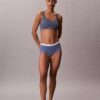 Cueca slip de cintura alta em malha Cotton Stretch de algodão Cueca slip de cintura alta em malha Cotton Stretch de algodão