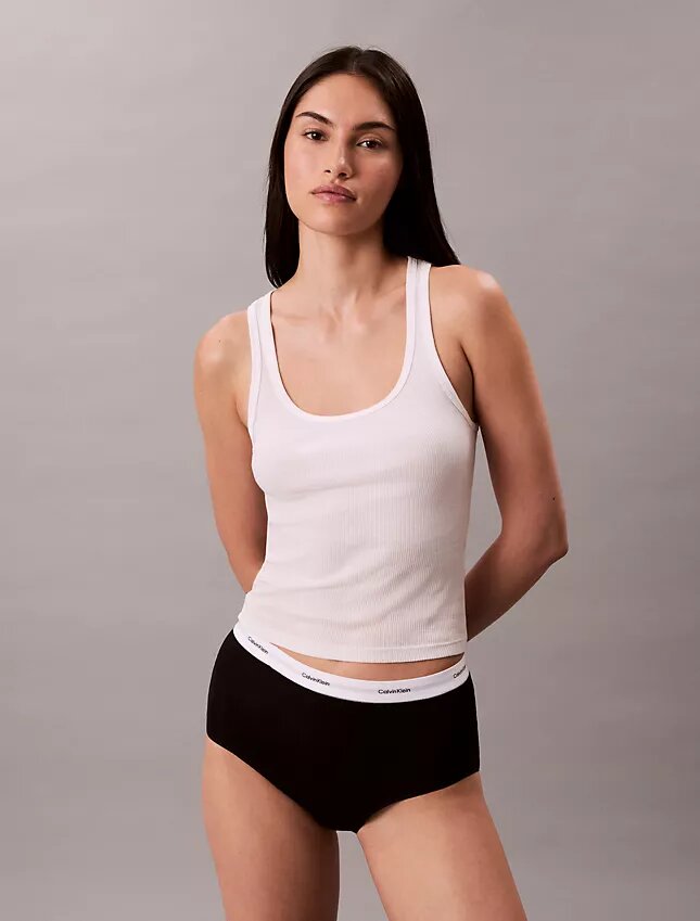 Cueca slip de cintura alta em malha Cotton Stretch de algodão Cueca slip de cintura alta em malha Cotton Stretch de algodão