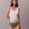 Cueca slip de cintura alta em malha Cotton Stretch de algodão Cueca slip de cintura alta em malha Cotton Stretch de algodão