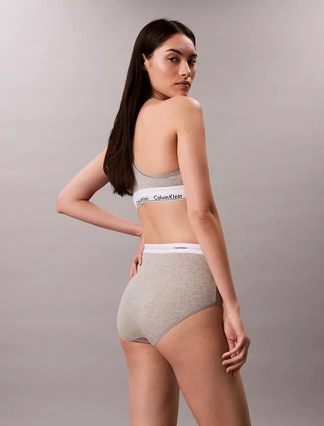 Cueca slip de cintura alta em malha Cotton Stretch de algodão Cueca slip de cintura alta em malha Cotton Stretch de algodão
