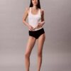 Cueca slip de cintura alta em malha Cotton Stretch de algodão Cueca slip de cintura alta em malha Cotton Stretch de algodão