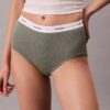 Cueca slip de cintura alta em malha Cotton Stretch de algodão Cueca slip de cintura alta em malha Cotton Stretch de algodão