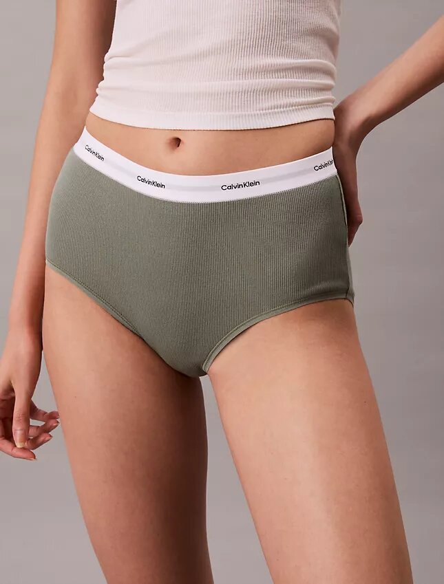 Cueca slip de cintura alta em malha Cotton Stretch de algodão Cueca slip de cintura alta em malha Cotton Stretch de algodão