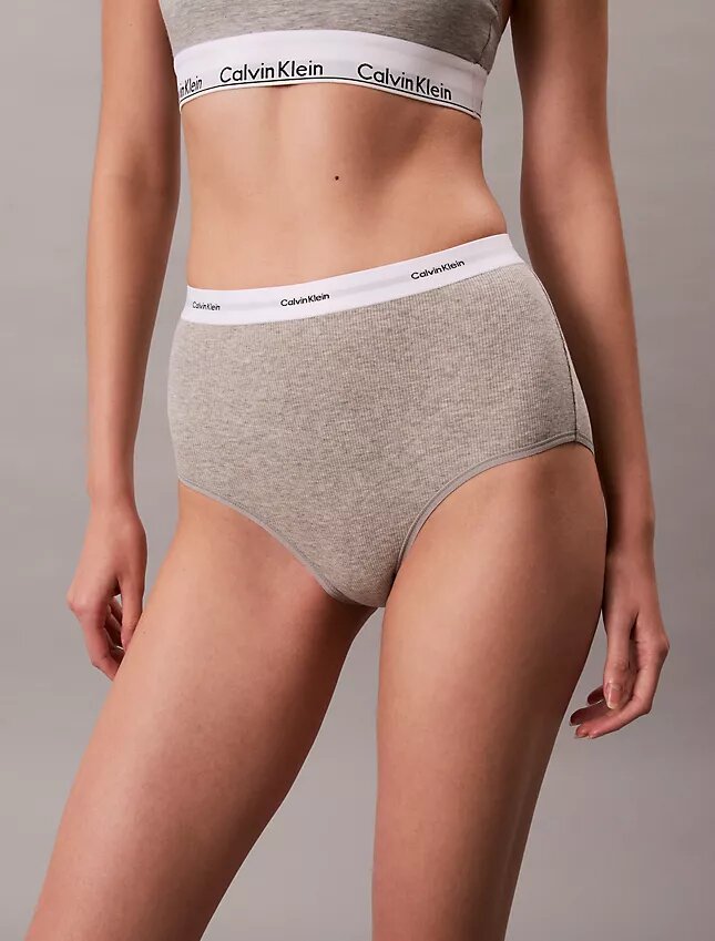 Cueca slip de cintura alta em malha Cotton Stretch de algodão Cueca slip de cintura alta em malha Cotton Stretch de algodão