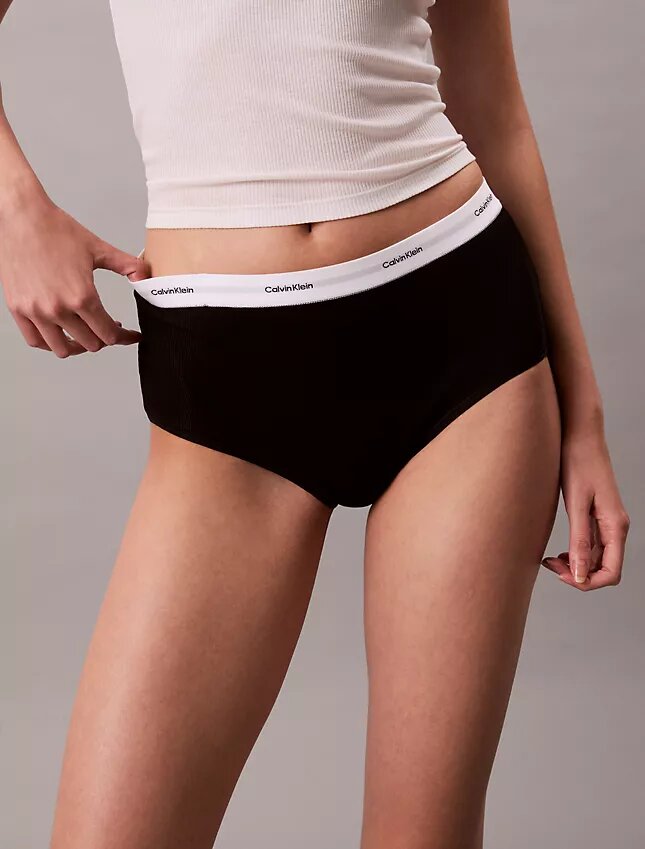 Cueca slip de cintura alta em malha Cotton Stretch de algodão Cueca slip de cintura alta em malha Cotton Stretch de algodão