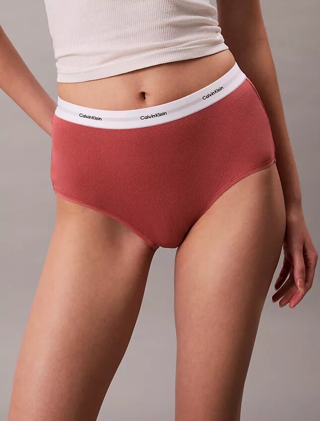 Cueca slip de cintura alta em malha Cotton Stretch de algodão Cueca slip de cintura alta em malha Cotton Stretch de algodão