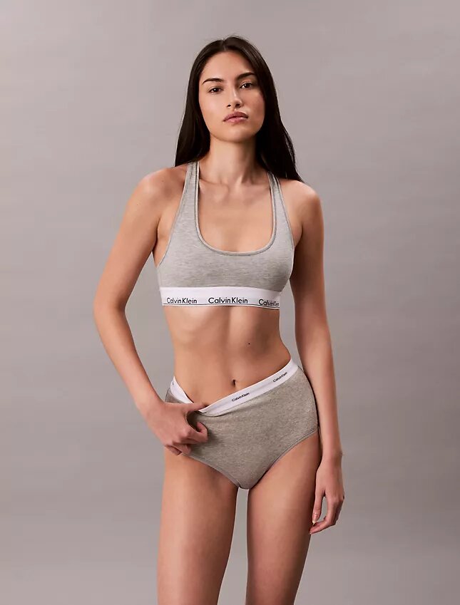 Cueca slip de cintura alta em malha Cotton Stretch de algodão Cueca slip de cintura alta em malha Cotton Stretch de algodão
