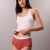 Cueca slip de cintura alta em malha Cotton Stretch de algodão Cueca slip de cintura alta em malha Cotton Stretch de algodão