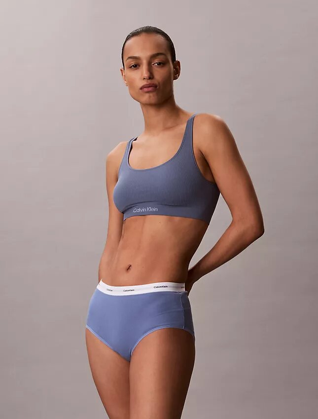 Cueca slip de cintura alta em malha Cotton Stretch de algodão Cueca slip de cintura alta em malha Cotton Stretch de algodão