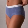 Cueca slip de cintura alta em malha Cotton Stretch de algodão Cueca slip de cintura alta em malha Cotton Stretch de algodão