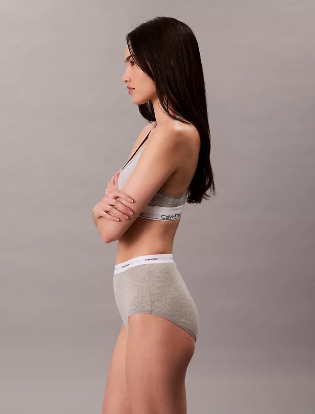 Cueca slip de cintura alta em malha Cotton Stretch de algodão Cueca slip de cintura alta em malha Cotton Stretch de algodão