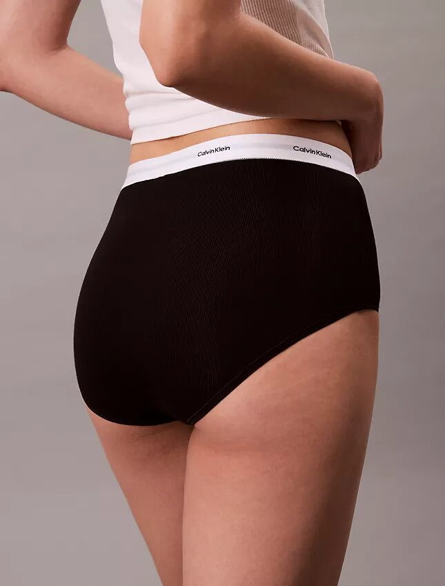 Cueca slip de cintura alta em malha Cotton Stretch de algodão Cueca slip de cintura alta em malha Cotton Stretch de algodão