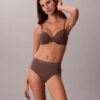 Cueca slip de cintura alta sem costuras com costura flexível
