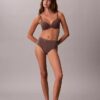 Cueca slip de cintura alta sem costuras com costura flexível