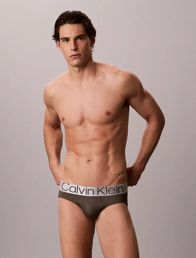 Cueca slip de cintura baixa em microfibra elástica Cueca slip de cintura baixa em microfibra elástica