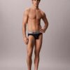 Cueca slip de cintura baixa em microfibra elástica Cueca slip de cintura baixa em microfibra elástica