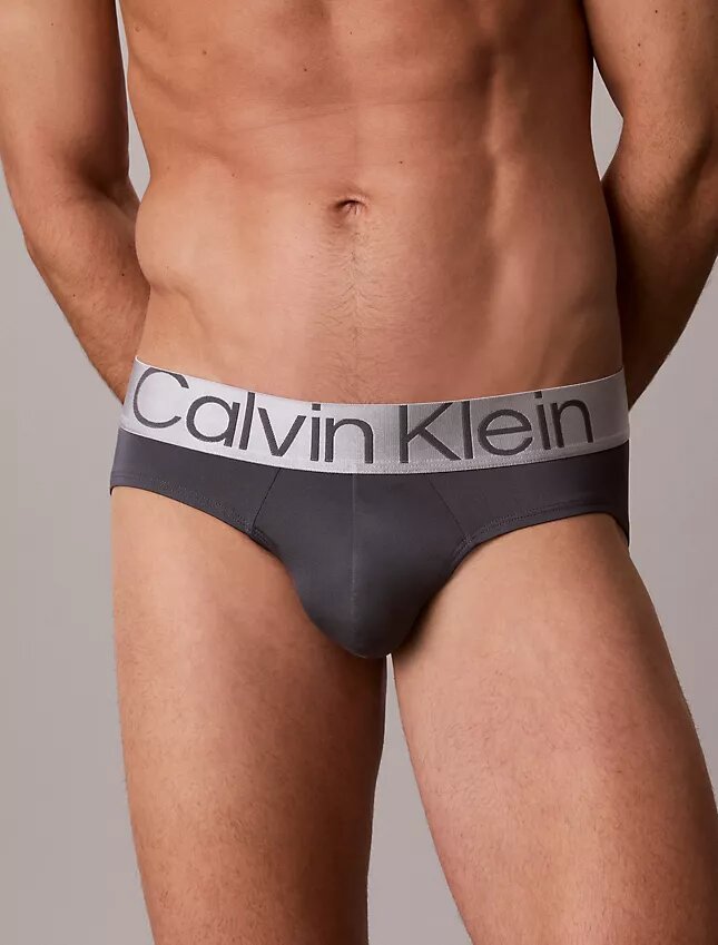 Cueca slip de cintura baixa em microfibra elástica Cueca slip de cintura baixa em microfibra elástica