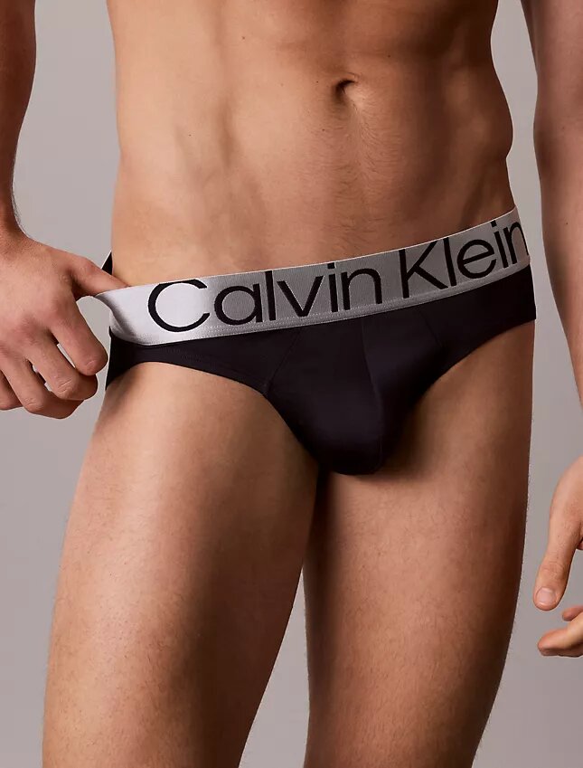 Cueca slip de cintura baixa em microfibra elástica Cueca slip de cintura baixa em microfibra elástica