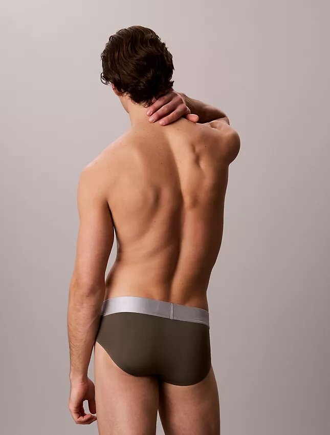 Cueca slip de cintura baixa em microfibra elástica Cueca slip de cintura baixa em microfibra elástica