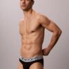 Cueca slip de cintura baixa em microfibra elástica Cueca slip de cintura baixa em microfibra elástica