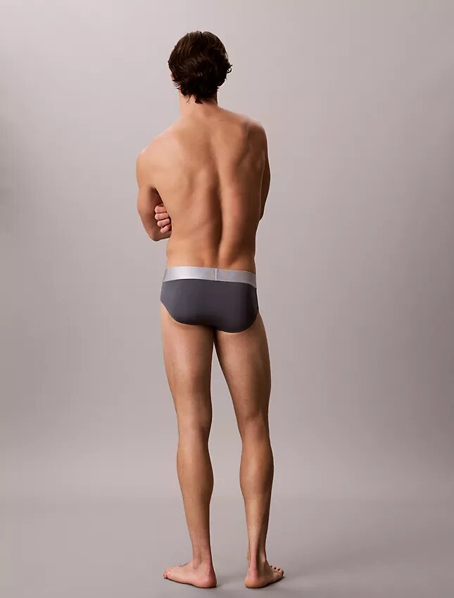 Cueca slip de cintura baixa em microfibra elástica Cueca slip de cintura baixa em microfibra elástica