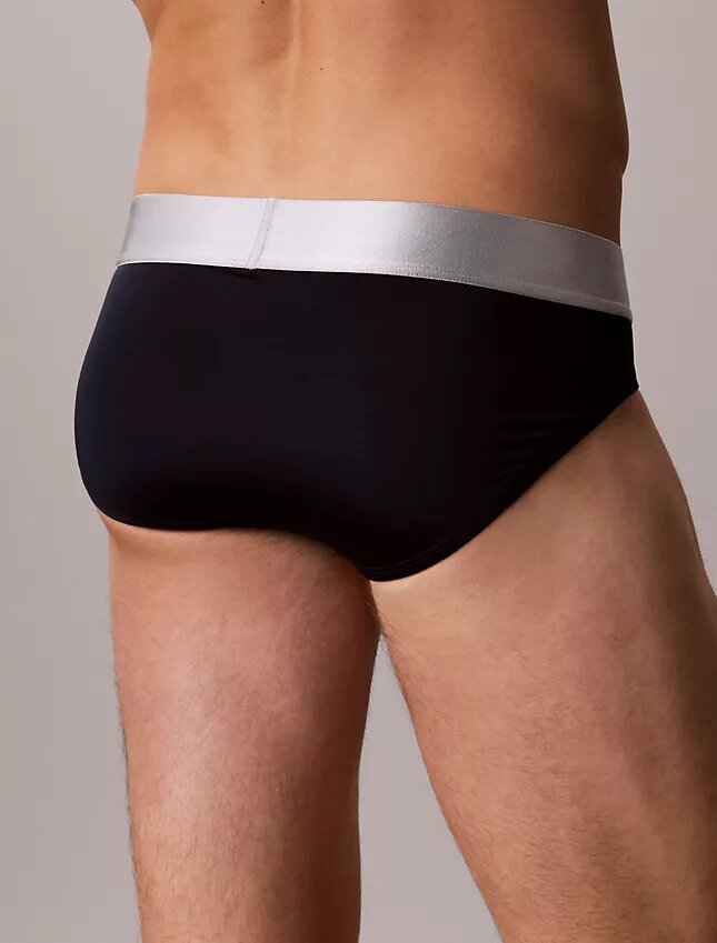 Cueca slip de cintura baixa em microfibra elástica Cueca slip de cintura baixa em microfibra elástica