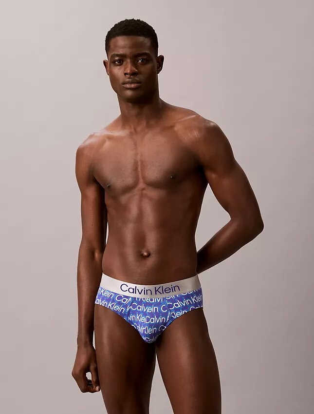 Cueca slip de cintura baixa em microfibra escovada elástica Cueca slip de cintura baixa em microfibra escovada elástica