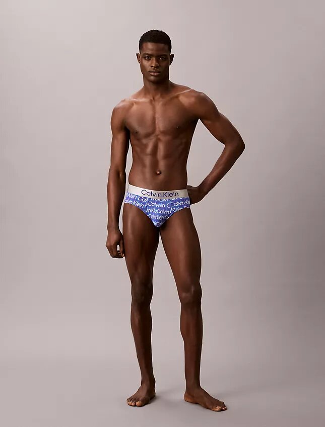 Cueca slip de cintura baixa em microfibra escovada elástica Cueca slip de cintura baixa em microfibra escovada elástica