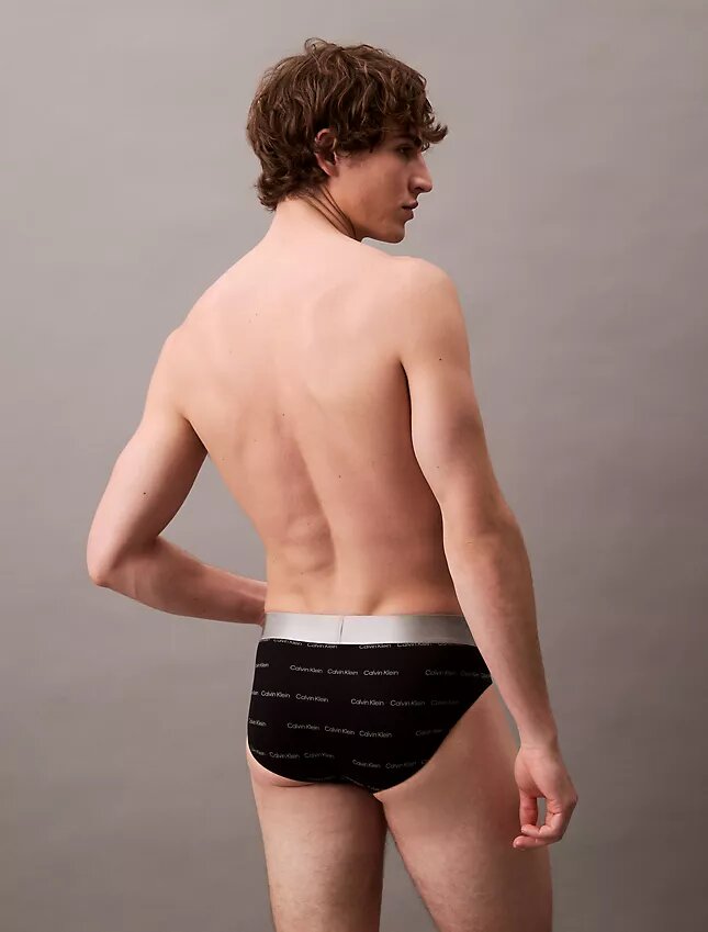 Cueca slip de cintura baixa em microfibra escovada elástica Cueca slip de cintura baixa em microfibra escovada elástica