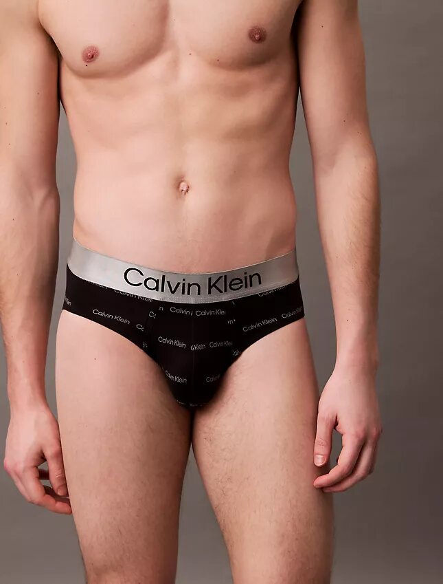 Cueca slip de cintura baixa em microfibra escovada elástica Cueca slip de cintura baixa em microfibra escovada elástica