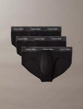 Cueca slip de cintura baixa Icon em Cotton Stretch metalizado, embalagem de 3 unidades
