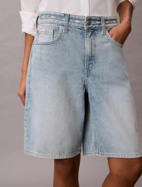 Denim Bermudas com logótipo