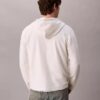 Hoodie descontraído em bouclé de mistura de algodão
