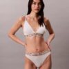 Icon Bralette triangular com riscas em algodão e Modal, com forro leve