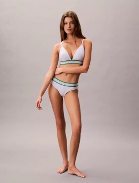 Icon Bralette triangular com riscas em algodão e Modal, com forro leve